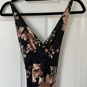 NWT black maxi sequin detail dress